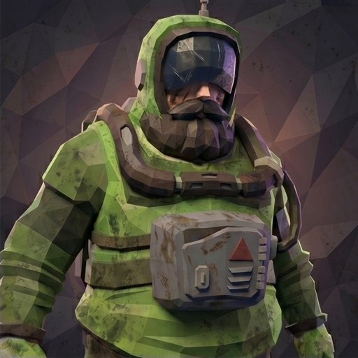 Survivor in a green hazmat suit